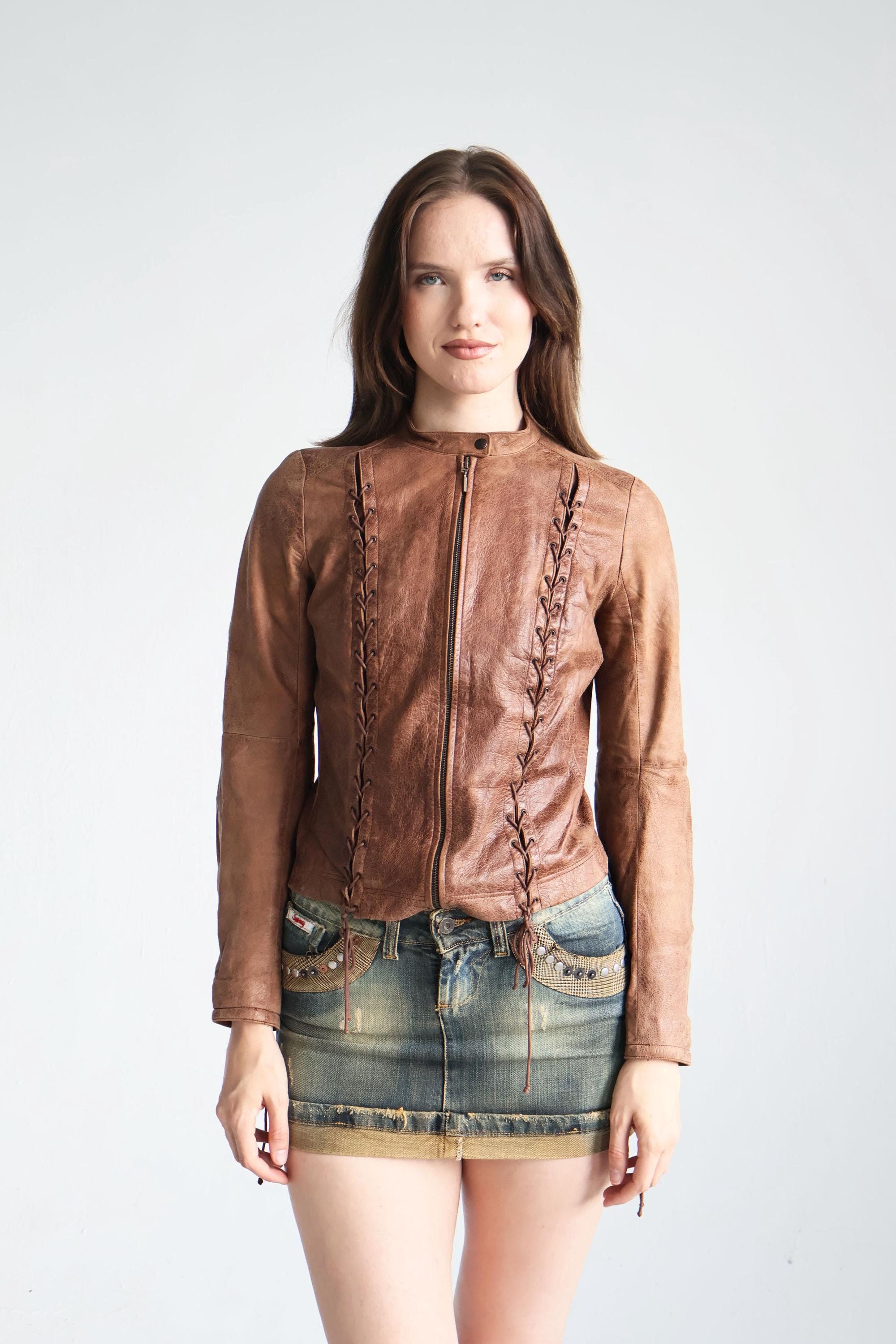 Lace up bomber jacket hot sale