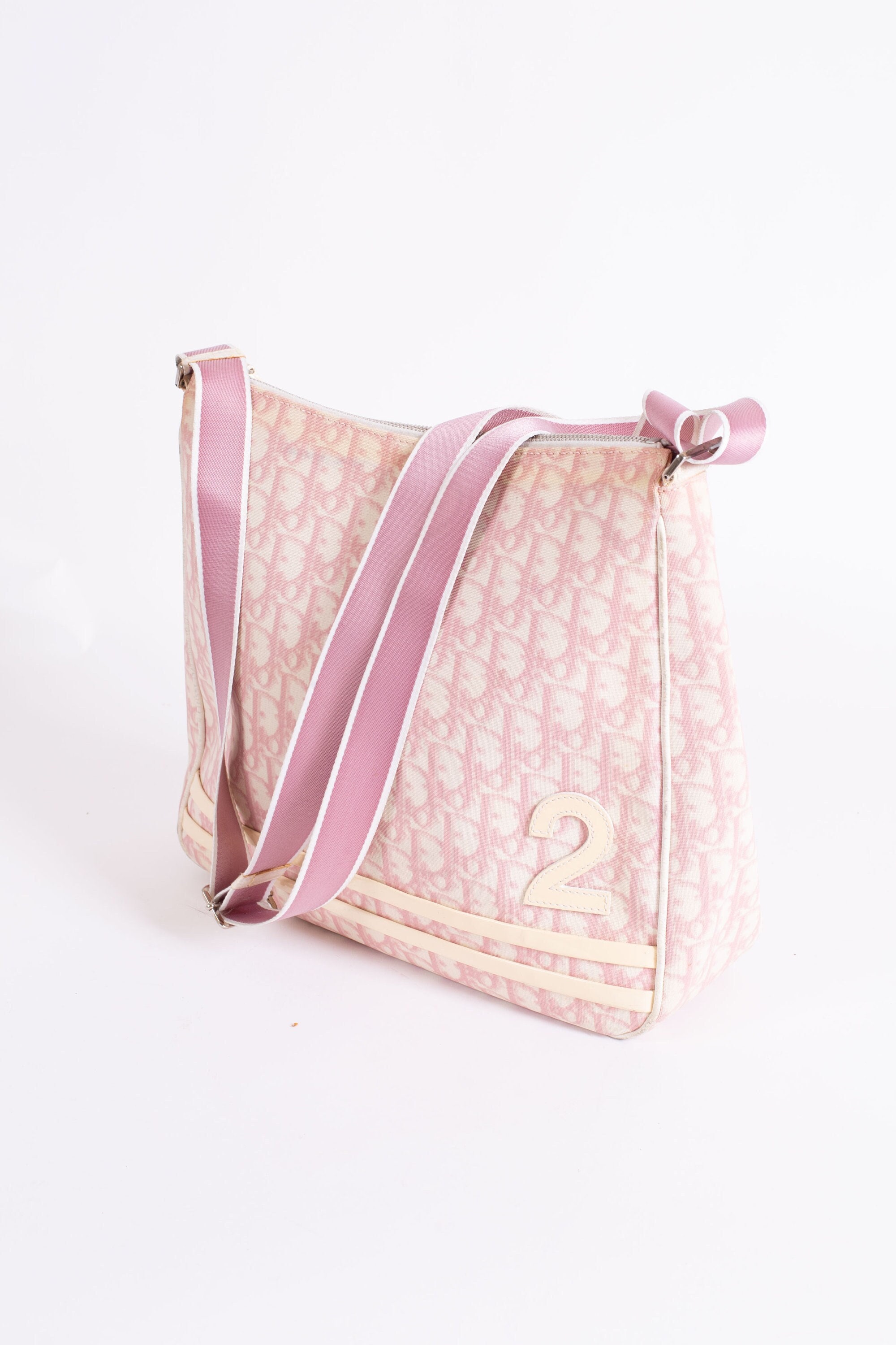 Dior, Bags, Vintage Christian Dior Baby Pink Trotter Logo Crossbody Bag