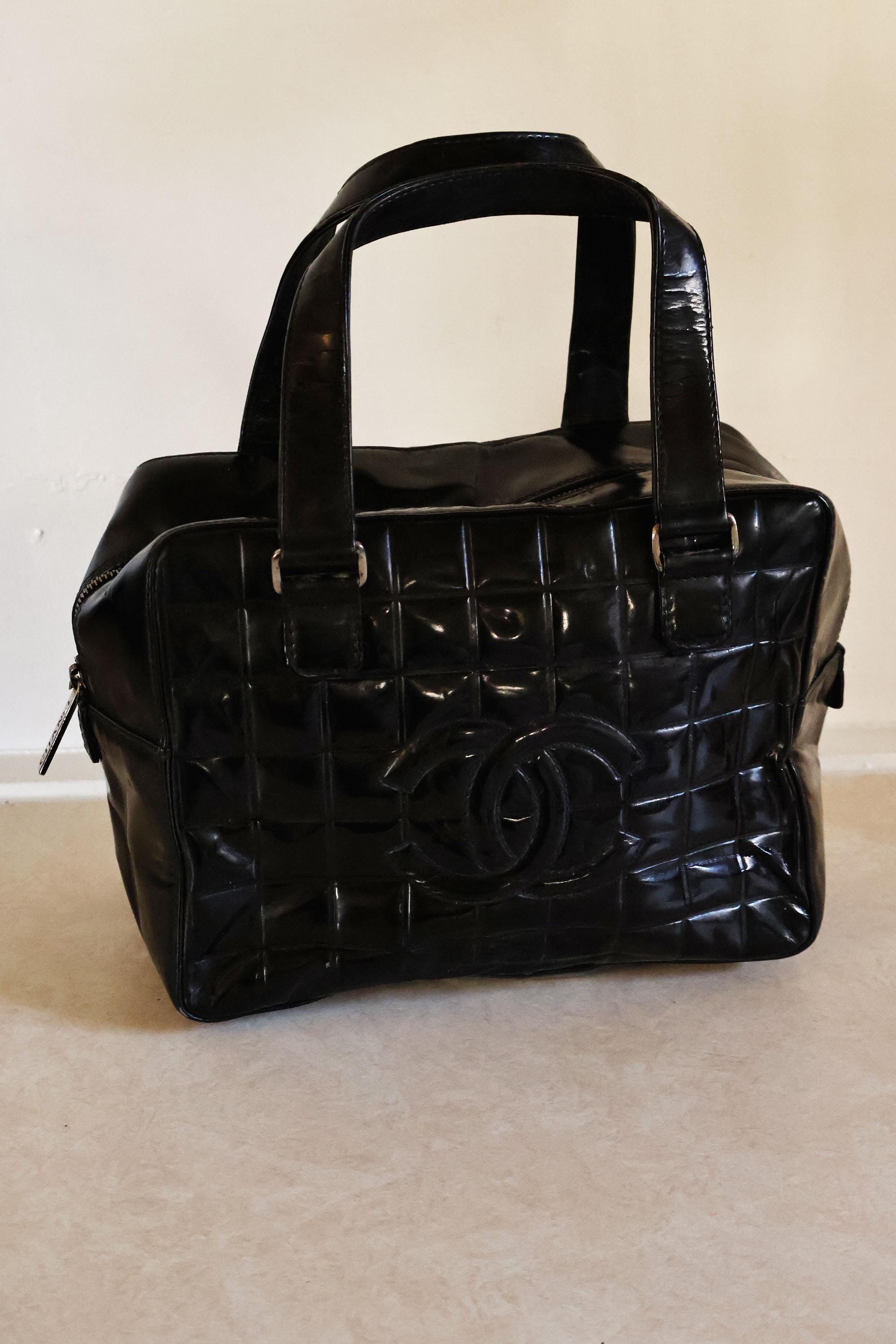 Vintage CHANEL 2002-2003 Coco Mark Quilted Patent Leather
