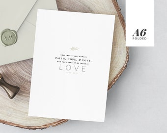 The Greatest Of These Is Love • Love Greeting Card Printable Instant Download • Folded A6 4.5x6.25"