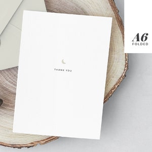 Thank You Moon • Thank You Card Printable Instant Download • Folded A6 4.5x6.25&quot;