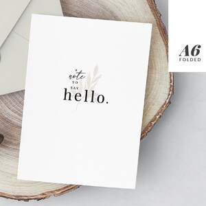 A Note to Say Hello Leaf • General Greeting Card Printable Instant Download • Folded A6 4.5x6.25&quot;
