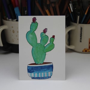 Kaartje Cactus, post kaart, kaart a6, illustratie door Marjet Scholten
