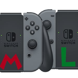 Mario M and Luigi L Switch Controller Vinyl Decal Stickers