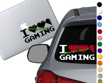 I Love Gaming Vinyl Decal Sticker -For cars, laptops, 3DS, phones and more!