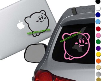 Kirby Flying - Vinyl Decal Sticker - Perfect for cars, laptops, water bottles, video game systems and more!