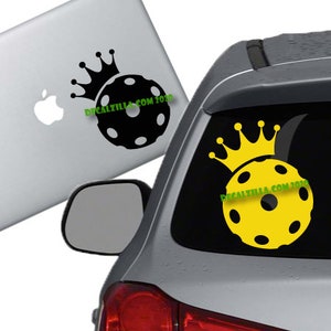 Pickleball King or Queen - Vinyl Decal Sticker - For cars, golf carts, laptops, phones and more!