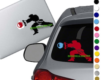 Street Fighter- Ken Hadouken- Vinyl Decal Sticker - For cars, laptops, phones, water bottles and more!