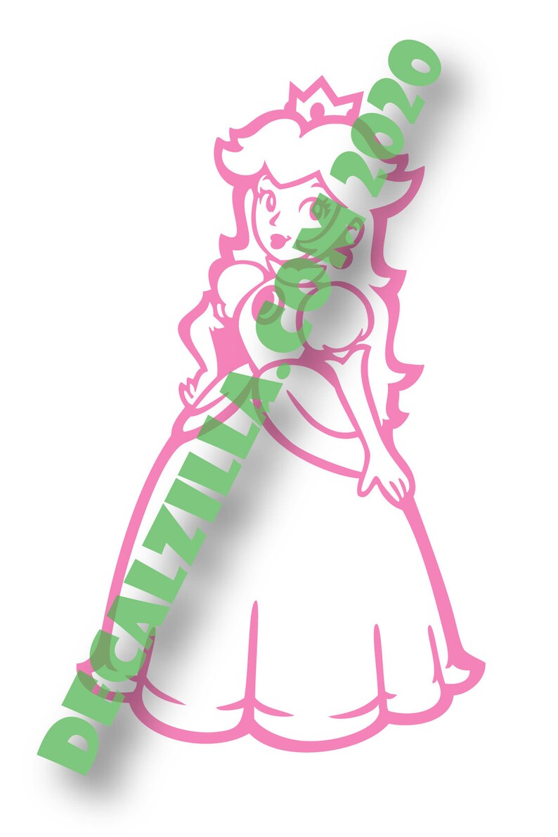 Princess Peach Vinyl Decal Sticker for Cars Laptops Etsy