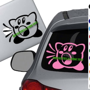 Kirby Inhale Decal Sticker -For cars, laptops, 3DS, phones and more!