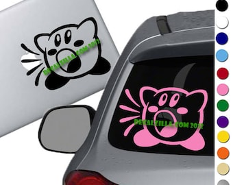 Kirby Inhale Decal Sticker -For cars, laptops, 3DS, phones and more!