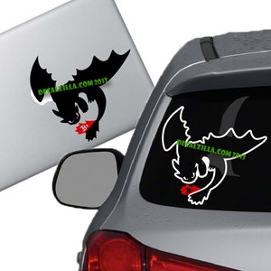Flying Toothless with Red Tail Decal Sticker - For cars, laptops, phones and more!
