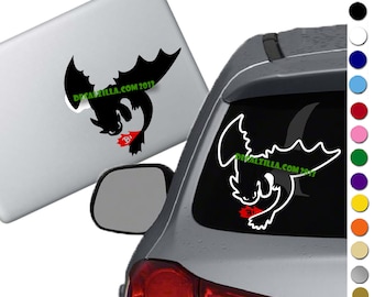 Flying Toothless with Red Tail Decal Sticker - For cars, laptops, phones and more!