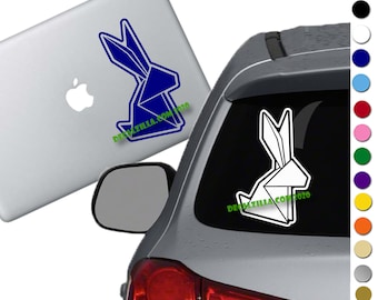 Origami Rabbit / Bunny  - Vinyl Decal Sticker - Perfect for cars, laptops, water bottles, video game systems and more!