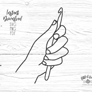 Crochet SVG | Hand with Crochet Hook SVG png pdf | Crochet Hook | Crochet svg| Crochet png| Instant Download | crochet sublimation