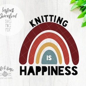 Stricken SVG | Stricken ist Glück SVG | Stricksvg | Strick svg | Strick clipart | Bastelzimmer Dekor | Strickdruck Schneidedatei svg png