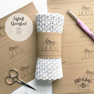 Handmade With Love Crochet Wrap | Gehäkelte PDF-Datei | Sofort Download | Druckbares Häkeletikett | DIY Häkelverpackung | Druckbarer Geschenkanhänger