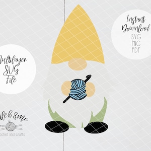 Crochet Gnome SVG | Multi Layer SVG | Crochet svg | Gnome svg | crochet clipart | gnome clipart | crochet print file cut file svg png