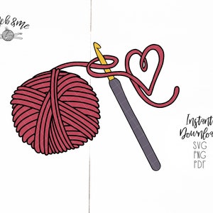 Garn Herz SVG | Farbe Häkelgarn Ball | Herz SVG | Gehäkelte SVG | Life | gehäkelt Garnball svg | Häkeldatei für cricut | Mehrschicht svg