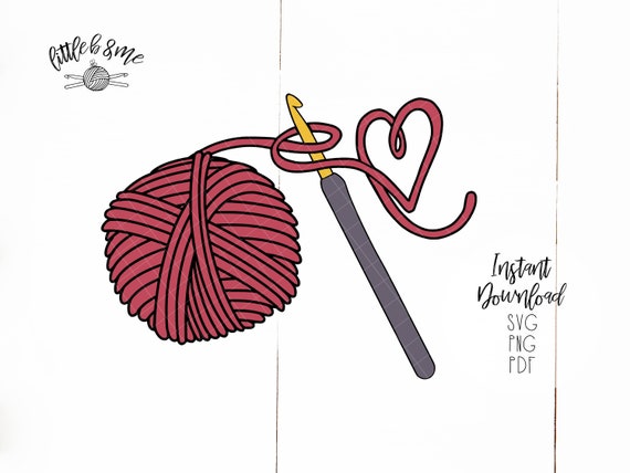 Yarn Heart SVG Color Crochet Yarn Ball Heart SVG Crochet - Etsy