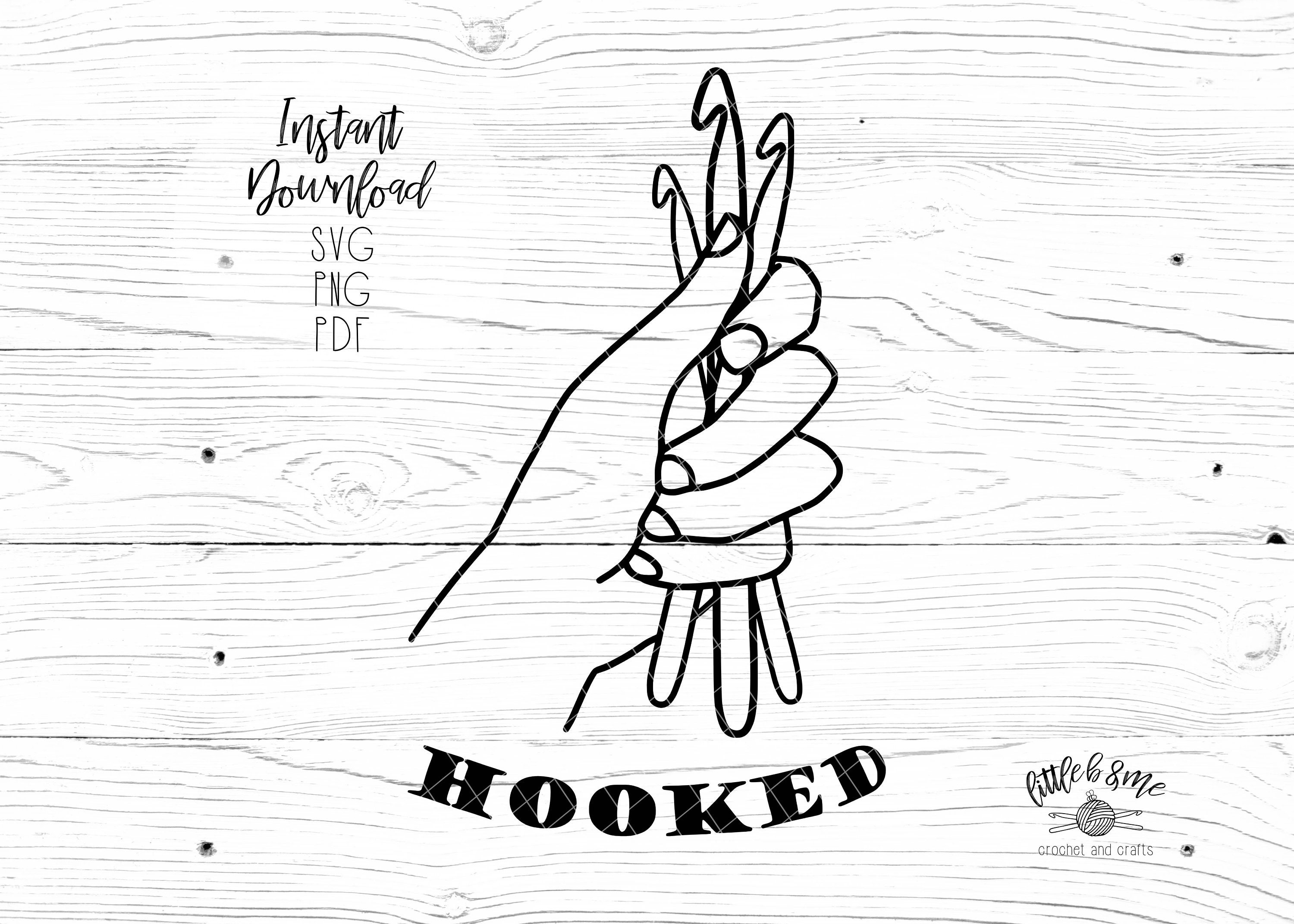 Hooked Hand with Crochet Hook SVG PNG PDF Crochet Hook Etsy