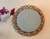 Old mirror rattan bamboo wicker Scandinavian style mirror mirror mirror sun vintage 50 60 save France