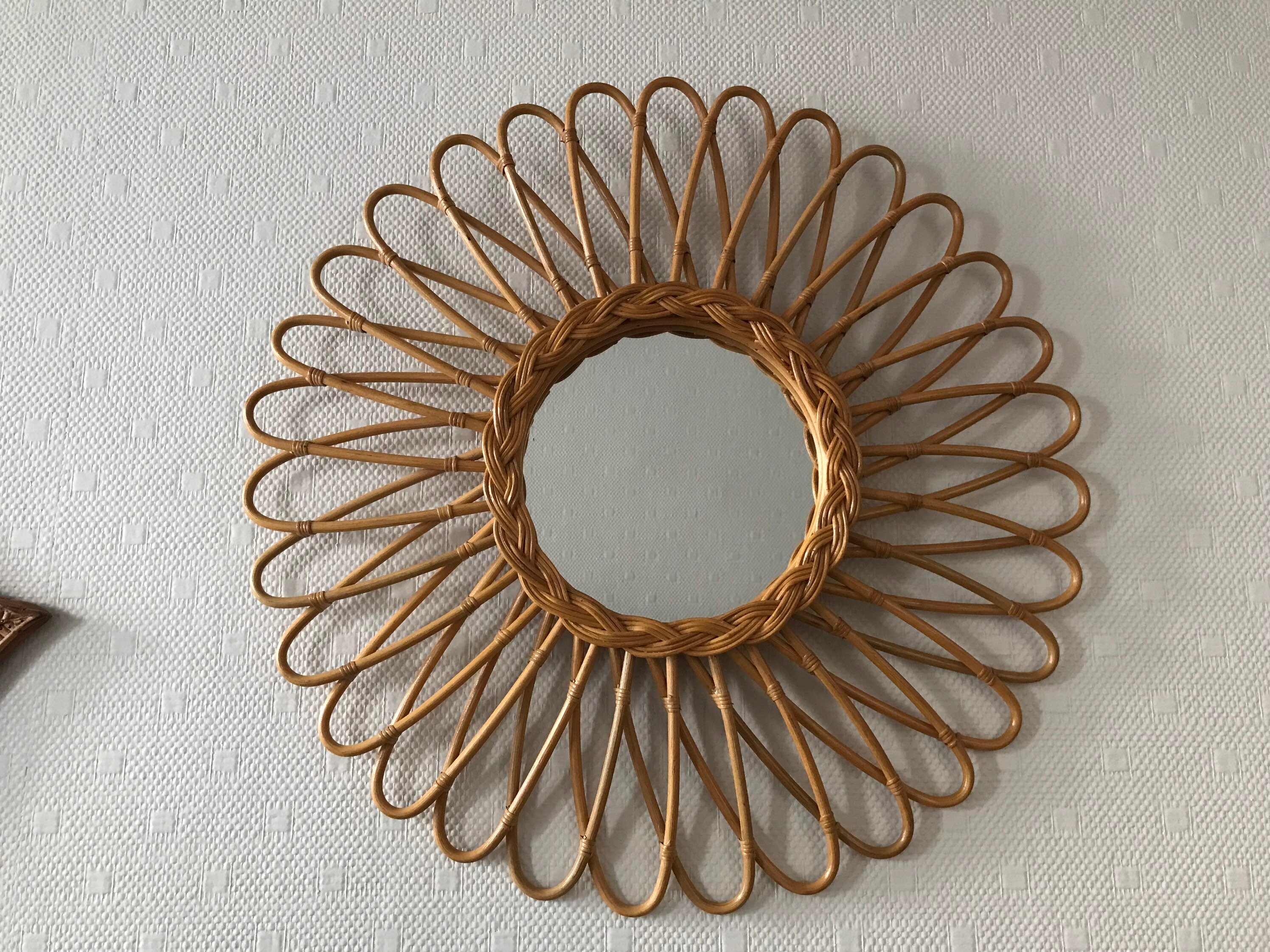 Miroir rotin Bambou Osier