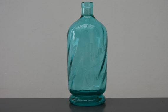 Ancienne Bouteille Siphon Bleu Eau De Seltz Eau Gazeuse Picardin Mondelert Ramonchamp Marque Csts France Vintage Bistrot Années 30