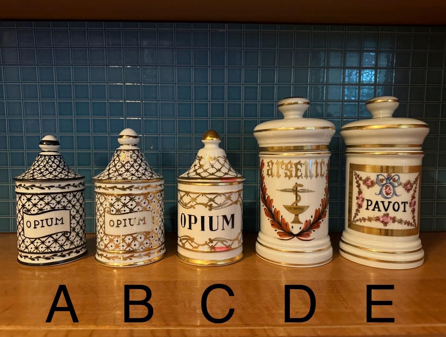 フランス ブロカント 陶器 薬瓶 ハーブ 薬草 入れ アポセカリージャー 壺 Antique opium apothecary jar - Etsy 日本