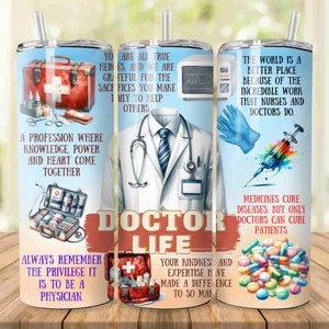 Doctor life 20oz Skinny Tumbler Sublimation Designs, Doctor PNG File Digital Download,Doctor life PNG, Physician Doctor tumbler png