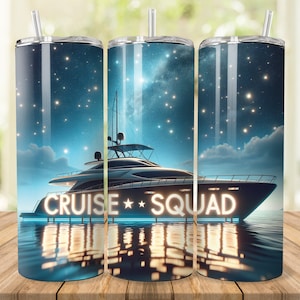 Cruise-Themed Tumbler Wrap Digital Download | Cruise Squad Tumbler Wrap, Yacht Tumbler Design | 20oz Tumbler Sublimation Template