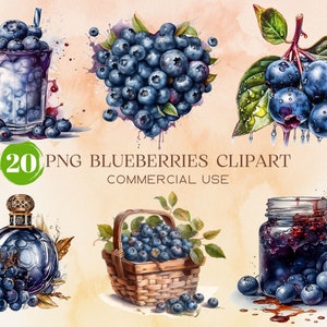 Blueberry Watercolor Clipart, Blueberry cupcake clip art, Blueberries png, Blueberry pie PNG, Junk Journal, Paper Crafts, Scrapbooking