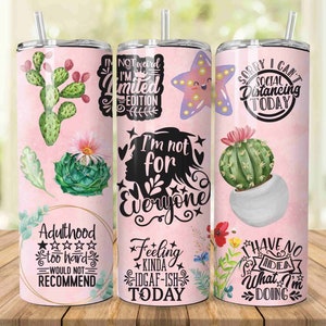 Funny Sarcastic Tumbler Wrap, PNG Seamless Sublimation Tumbler, Funny Skinny Tumbler 20oz, Digital Download