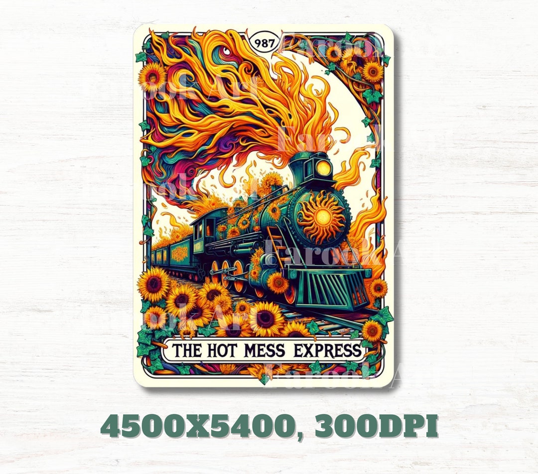Hot Mess Express Card PNG, Funny Quote Mom Sublimation Design ...