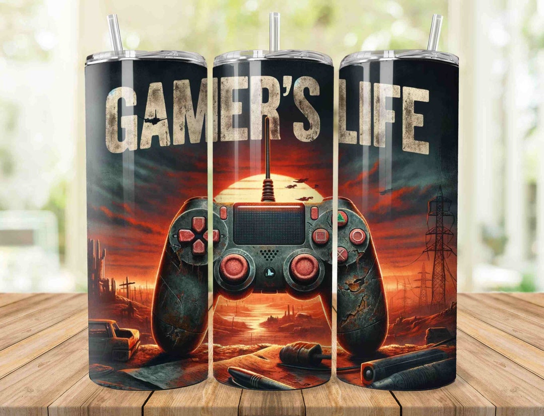 Video Gaming Tumbler, Gamer 20 Oz Skinny Tumbler Sublimation Design ...