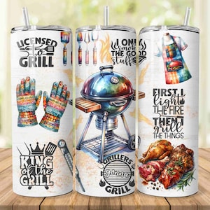Funny Grilling Tumbler Wrap, 20oz Skinny Tumbler Sublimation Designs, BBQ Tumbler Wrap, PNG File Digital Download, Funny BBQ Quote Png