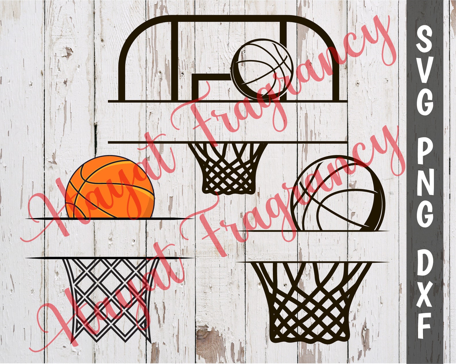 Split Basketball Net SVG PNG DXF Basketball Team Monogram Etsy