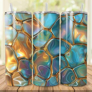 3D Voronoi Pattern, Glitter Holographic Crystal Seamless, 20oz Tumbler Sublimation Design, Straight Tumbler Wrap, PNG Digital Download