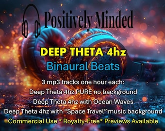 Batidas Binaurais Theta Profundas de 4Hz para Meditação e Relaxamento, Sono Profundo - 3 arquivos MP3 livres de direitos autorais