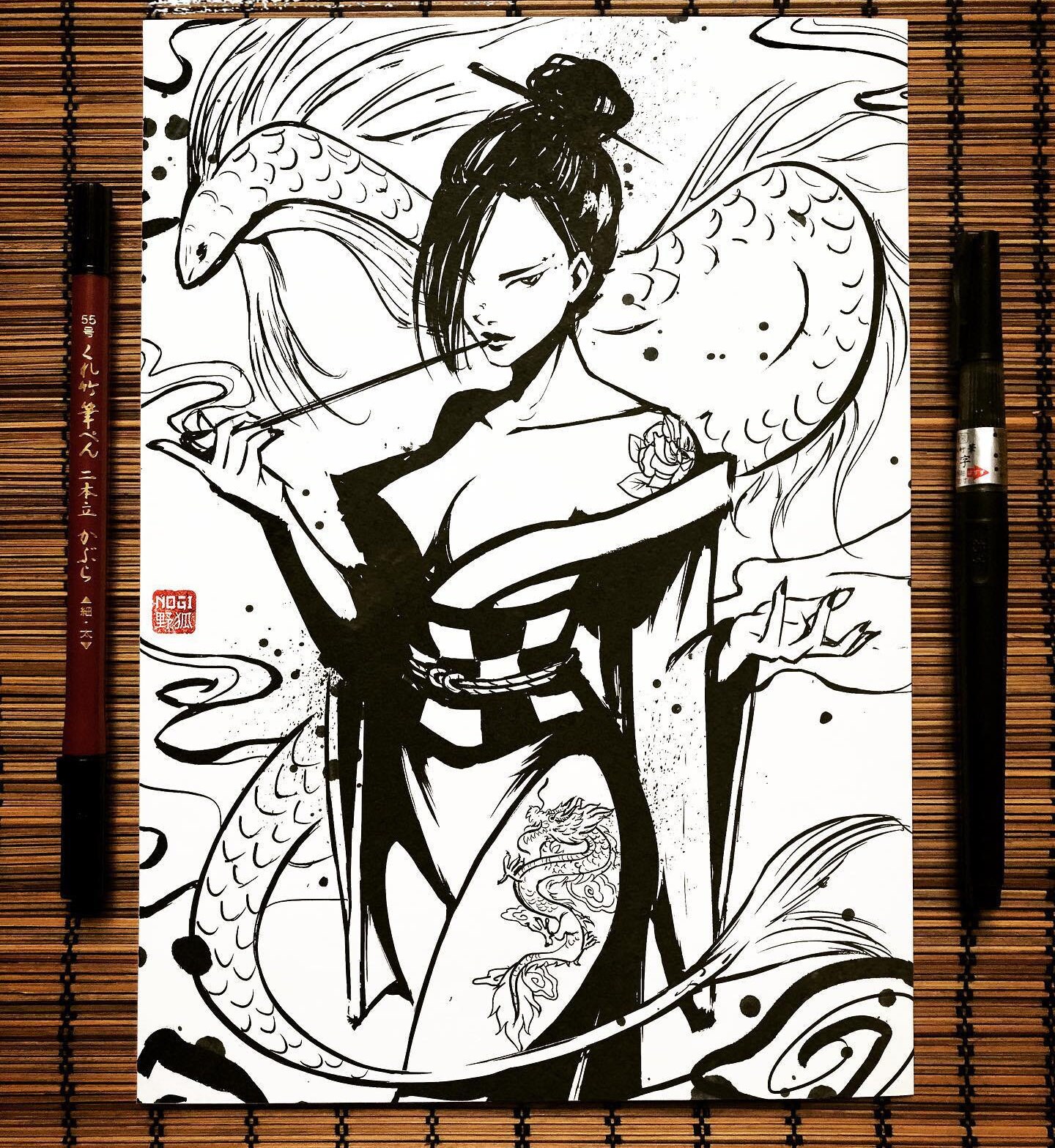 Ryoko The Dragon Girl Poster | 30x40cm Japanese Art Wall Decoration