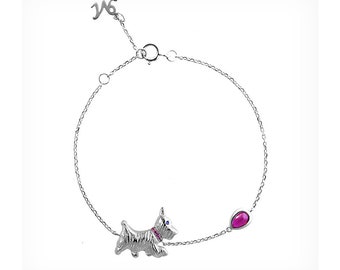 Schnauzer Yorkshire terrier Dog silver bracelet