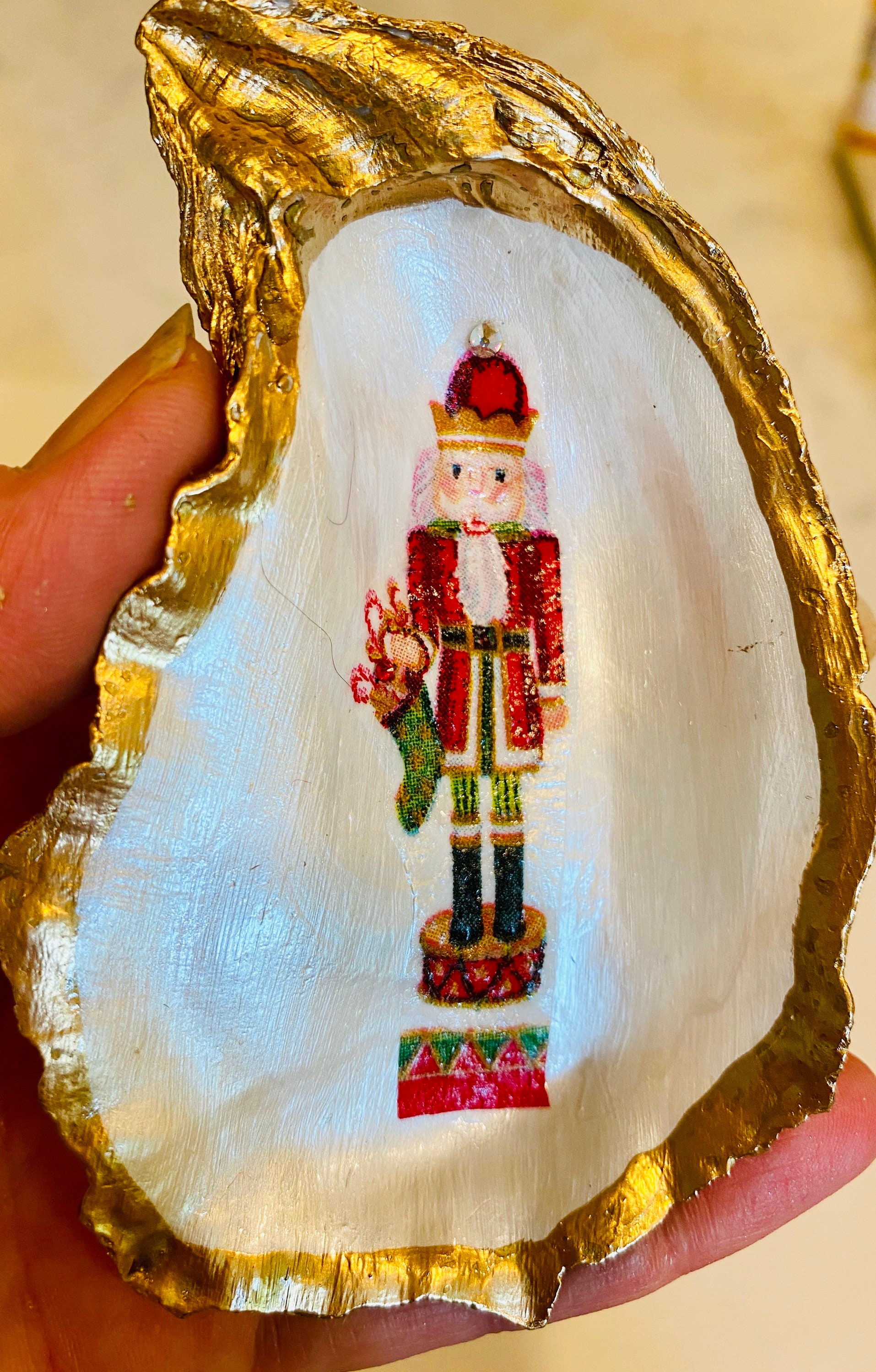 Christmas Nutcracker Oyster Shell Christmas Ornament or Etsy