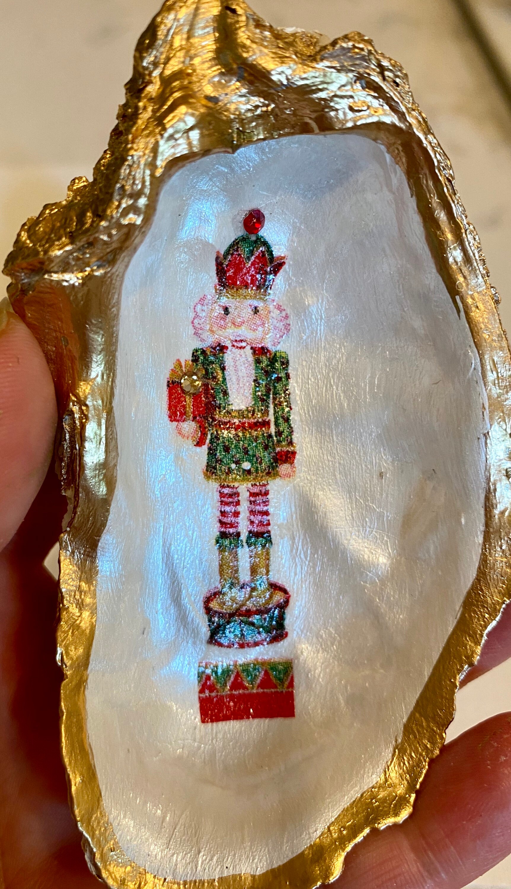 Christmas Nutcracker Oyster Shell Christmas Ornament or Etsy