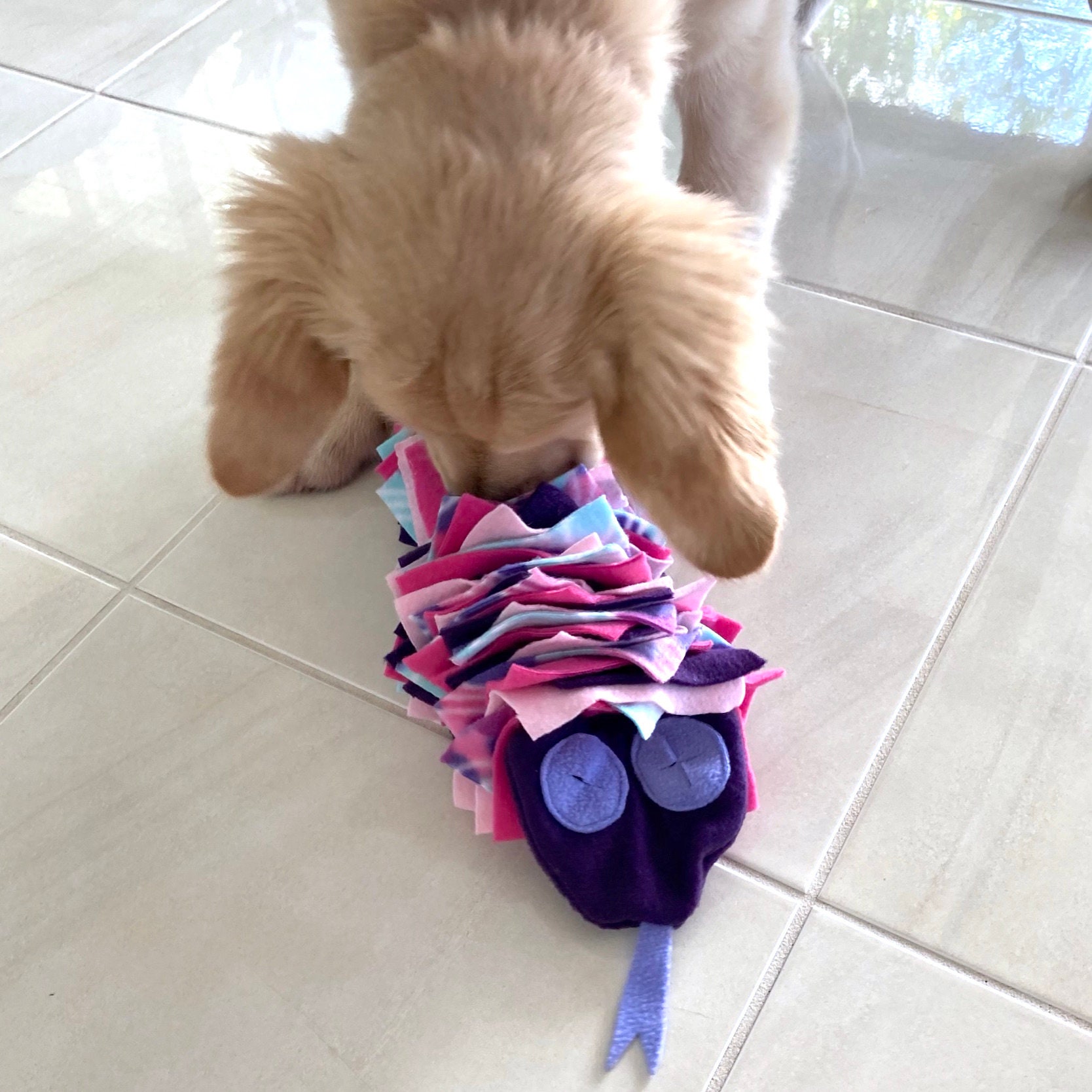 Fleece Snuffle Snake Dog Enrichment Puzzle Choice of Etsy