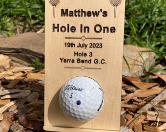 Personalised Hole in One Golf Ball Display Holder, Golf Lover Gift, Gift for Golf Addicts, Handmade in Australia, Wooden Gift