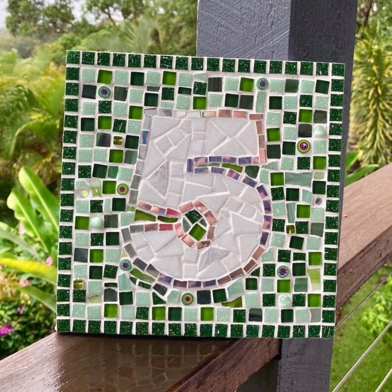 Square Mosaic House Number 20cm X 20cm Your Choice of Colour Etsy