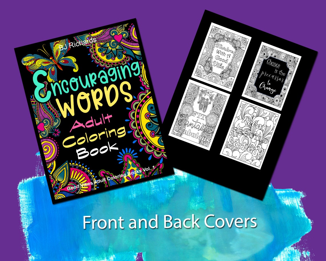 PDF Printable Coloring Pages for Adults motivational Quotes - Etsy