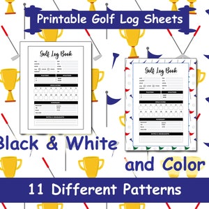 Printable Golf Log Sheets | Golf Score Tracker | Instant Download | Golfing Tracker | Golf Game Journal | Golf Score Sheet | Color and B&W