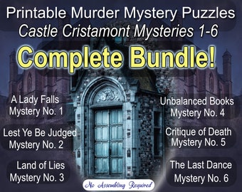 Bundle Printable Murder Mystery Puzzles | Castle Cristamont| Solve the Murder Mystery PDF |Adults Teens |DIY Party Entertainment |Worksheets