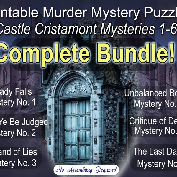 Bundle Printable Murder Mystery Puzzles | Castle Cristamont| Solve the Murder Mystery PDF |Adults Teens |DIY Party Entertainment |Worksheets